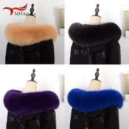 Bufandas Cuello de piel de mapache natural para mujeres Chaquetas de invierno Decoración de capucha Accesorios cálidos de lujo Envolturas