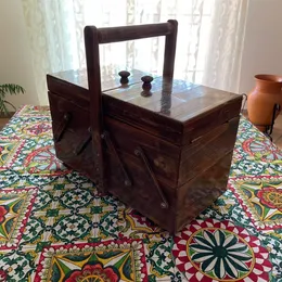 Organizer per cassetta degli attrezzi in legno fatto a mano - contenitore e cassetta degli attrezzi in legno fatta a mano