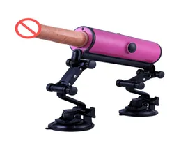Fjärrkontroll Sex Machine Gun Portable Love Machine med realistisk dildo Automatisk samlag Robot Sexmöbler för CoU9371952