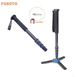 Monopods Fosoto F222+m1 Digital Alumninum Mini Camera Unipod Monopod 1650mm Lock W/3 Leg Base A222 Tripod Stand for Canon Nikon Dslr