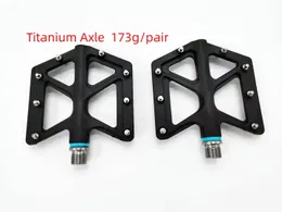 Luzes eixo de titânio mtb pedal da bicicleta rolamento de náilon 9/16 pedais de mountain bike de alta resistência antiderrapante pedais de bicicleta superfície para estrada bmx