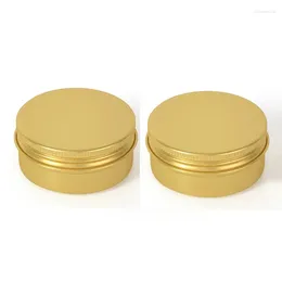 Storage Bottles 50pieces 50g Gold Color Aluminum Cream Jar 50ml Tin Metal Boxes Empty Candle Containers Cosmetic Packaging Box