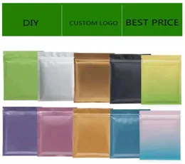 4 sizes 200 pieces Matt color Resealable Zip Mylar Bag Food Storage Aluminum Foil Bags plastic Smell Proof pouch in stock3660655