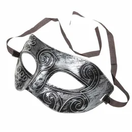 Party Masks Party Half Face Retro Greek Roman Warrior Halloween Sier Mask Uni Venetian Masquerade Decorations Mardi Gras Masks For Chr Dhqok