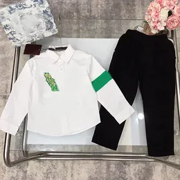 Erkekler için Polo Gömlek Takım Sonbahar ve Kışta Kadınlar ve Çocuklar Büyük Bebek İnce Gömlek ve Pantolon Batı Tarzı L Basılı Figür Street Marka