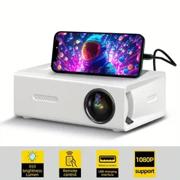 YG300 Mini LED Projector Upgraded Version 800 lumen Supports 1080P Decoding and playback compatible with USBAV EU plug 240110