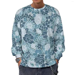 남자의 후드 ditsy 꽃 무늬 프린트 느슨한 스웨트 셔츠 유니탄 빈티지 꽃 스트리트웨어 겨울 재미있는 그래픽 까마귀 큰 크기