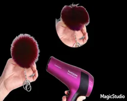 ビッグフェイクレザー8cmファーポンポムキーチェーンヘアバルブバッグポンポンボールキーチェーンペンダント女性用素敵なY9297445