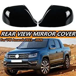 New Pair Car Rear View Side Wing Mirror For VW Amarok V6 2H S1 S6 S7 Pickup 2011 - 2020 Replacement Rearview Cover Cap Carbon Black