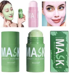 Green Tea Rose Cleansing Solid Mask Purifying Clay Stick Masks Oil Control AntiAcne Eggplant Face Skin Care8424056