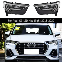 For Audi Q3 LED Headlight 18-20 Car Accessories Front Lamp DRL Daytime Running Light Dynamic Streamer Turn Signal Indicator High Beam