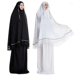 Etniska kläder traditionella muslimska islamiska kvinnor över huvudet khimar abaya kjol sätter full täckt dyrkan klänning ramadan bön burka klänning