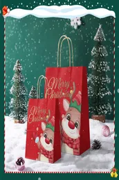 Christmas cartoon candy gift bag Santa Claus deer bear tree paper bags handbags Party Supplies Decorations different colors custom7433146