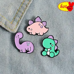 Tre piccoli dinosauri Cartoon Divertenti Spille smaltate Spilla Collezionismo Dinosauro Distintivo da bavero Uomo Donna Gioielli di moda G