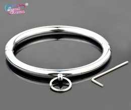 Sweet Dream 115mm Metal Stainless Steel Dog Neck Collar Slave BDSM Bondage Key Neck Cuff Adult Women Sex Toys for Couples LF102 Y5007586