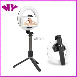 selfie monopods selfie stick محمولة 5 بوصة حلقة الضوء مرساة الجمال خفيفة الهاتف بث مباشر هاتفية ذكية timer timer tripod Stand YQ240110