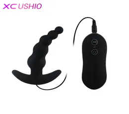 Vibrador Anal Plug Beads Masajeador de Próstata Estimulador de Clítoris Consolador Anal Vibrador Butt Plug Juguetes Sexuales Anales para Mujer Hombres 07019697868