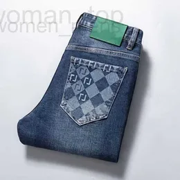 Jeans masculinos designer designer clássico jeans masculino vaqueros ariat moda denim azul calças finas stretcasual zqo2 qkfr