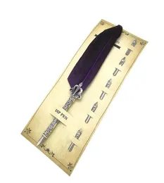 Multicolor Retro Quill Dip Pen Turkiet Feather Pen Oblique 5 NIBS Pen Set Gift Writing Tools Office School Supply GC7637713419