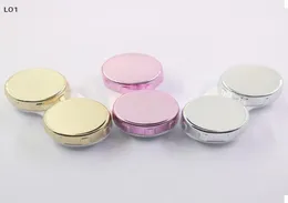 Caixas plásticas coloridas de maquiagem iguais às anteriores, caixas de contato em cor ocre whole1536605