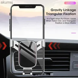 يتصاعد الهاتف الخليوي حاملات Niye Gravity Car للهاتف Air Vent Clip Mount Mobile Cell Stand Smartphone GPS دعم 13 12 YQ240110