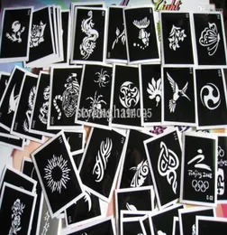 Intero stencil per tatuaggio misto da 100 pezzi per dipingere immagini di tatuaggi all'henné disegni riutilizzabili per tatuaggi aerografo stencil1346808