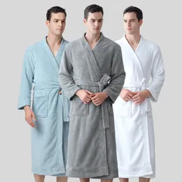 BALDAUREN Pile di Corallo da Uomo Assorbente el Stesso Stile Camicia da Notte Accappatoio Pigiama Kimono Veste Autunno Inverno Stile 240110