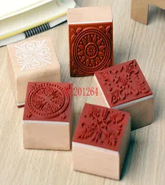 600 pcslot 2015 nouveau 4x4 CM série dentelle douce bois timbre rond forme carrée cadeau stamp4287953