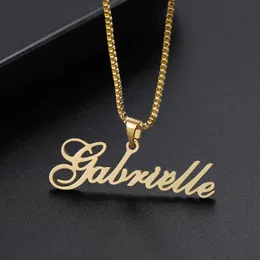 Necklaces Custom Name Necklace Cuban Chain Gold Chocker Stainless Steel Personalized Letter Necklaces Charms Jewelery For Women Gift