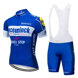 새로운 2019 Blue Quickstep Cycling Team Jersey 12D 자전거 반바지 세트 빠른 건조 자전거 의류 남성 여름 프로 사이클링 Maillot Wear210H