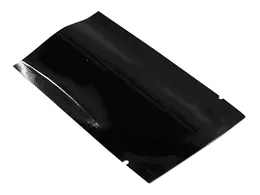 300pcs 9x13cm siyah açık üst düz alt ısı mühür paketleme çantası alüminyum folyo plastik paket hediye çantaları yüksek kaliteli telefon şarj cihazı 3181099