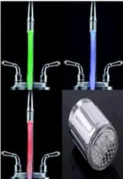 150pcslot New Fashion 3Color Water Glow Tap LED Faucet Light Temperature Sensor without retail packing6438281