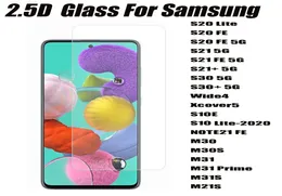 25d 033mm Hemdat glas Telefonskydd för Samsung Galaxy S20 Lite S20FE S21 FE 5G Bred 4 Cover 5 S10E S10Lite Note20F9374407