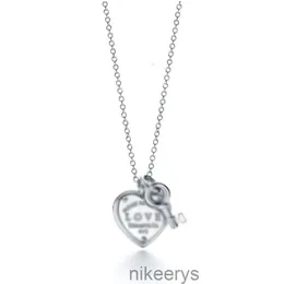 Classique Designer Petit Luxe T Famille Pur Argent Pêche Coeur Serrure Clé Collier Amour Pendentif Épais Plaqué 18k Mijin Bijoux Tiff E6ZM E6ZM YCLE YCLE YCLE