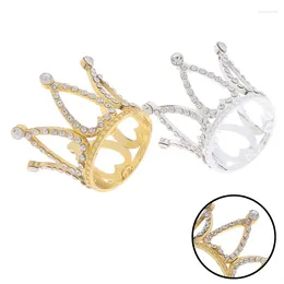 Hair Clips Mini Crown Princess Topper Crystal Pearl Tiara Children Ornaments For Wedding Birthday Party Cake