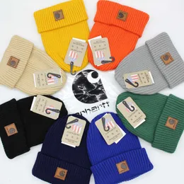 다목적 줄무늬 가죽 라벨 도구 울 모자 남자와 여자 패션 브랜드 니트 모자 가을과 겨울 따뜻한 스키 모자 풀오버 모자