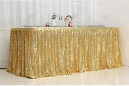 Table Skirt Gold Sequin Tables Cloth Birthday Party Decor Wedding Christmas Accessories Sweets Decoration Festival