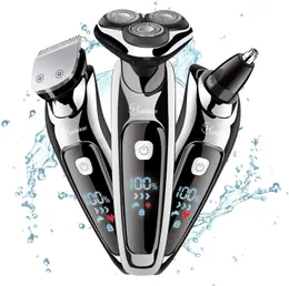3in1 våt torr kraftfull elektrisk rakkniv för män kroppsskägg hår trimmer laddningsbar elektrisk rakapparat ansikte rakmaskin kit 240109