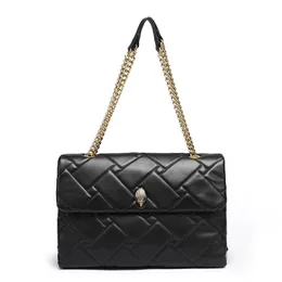 Schwarze Kurt Geiger Handtasche, große Raute, kleine Umhängetasche für Damen, lässige Umhängetasche, Rindsleder, britische Damenmarke, Taschen, Geldbörse 240109