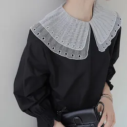 Maglione Colletto Decorativo Finto Camicia Versatile da Donna Autunno Inverno 240109