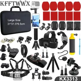 Statyw Kfftwwx Zestaw akcesoriów dla GoPro Hero 11 10 9 Black 8 7 6 5 4 3 Statyw Mount dla SJCAM SJ4000 YI DBPOWER AKASO EKEN OSMO AKCJA