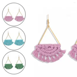 Dangle Earrings Creative 8 Colors Women Bohemian 직조 반원 야외에 매달려