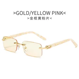 Designer-Sonnenbrille Kajia kleine Box rahmenlose Platte Sonnenbrille weibliche Sonnenbrille männliche Mode Persönlichkeit Gelee optische Linse 9QA9