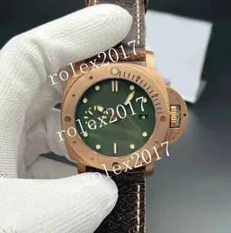 VSF Factory Automatico da uomo Best Edition Pelle di vitello invecchiata marrone 9000 V2 Rotazione unidirezionale Bronzo spazzolato con bordi lucidi Lunetta 47 mm Orologi da polso