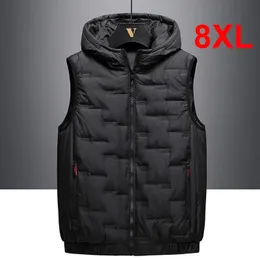 Herbst Winter Dicke Weste Männer Mode Warme Westen Dicke Ärmel Jacke Mantel Einfarbig Männliche Weste Plus Größe 7XL 8XL 240110