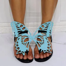 Dress Shoes Blue Butterfly Heels Sandals Flip Flops Women Catwalk Designer High Stiletto Heel Female Lady Fashion Sandalias Mujer