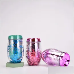 Water Bottles Double Layered Acrylic Gold Onion Glitter Creative Electroplating Gradient Color Cup Drop Delivery Home Garden Kitchen D Otrby