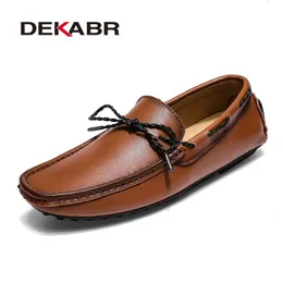 Spring Clasicc DEKABR Loafers Vintage Comfy Flat Moccasin Fashion Slip-on Boat for Men Casual Shoes 12