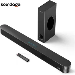 Högtalare Bluetooth hemmabiohögtalare Bluetooth 5.0 Wireless Aux Optical Wired 120W Soundbar 3D Stereo Sound Subwoofer TV Sound System