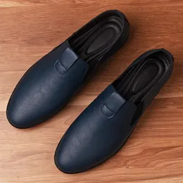 Casual Comfy Men 724 Simple Shoes Real Leather Mens Loafers Handgjorda Mocasines Blue Black Slip-On Man Flats All-Match Boat Footwear 240109 S 329 S